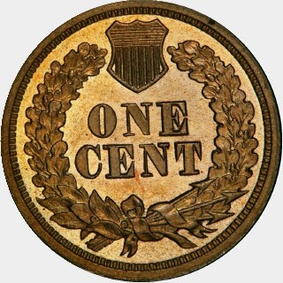 1864 Proof One Cent reverse
