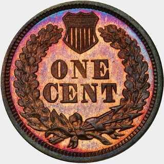 1866 Proof One Cent reverse