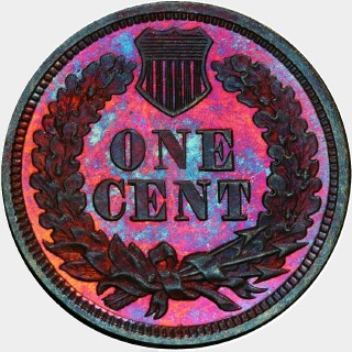 1867 Proof One Cent reverse