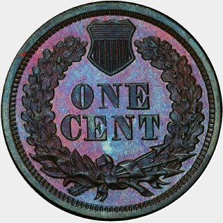 1869 Proof One Cent reverse