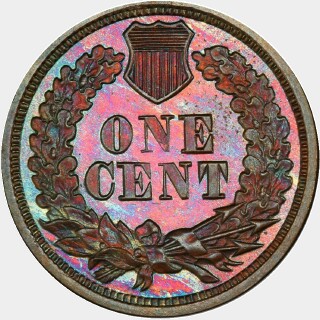 1870 Proof One Cent reverse