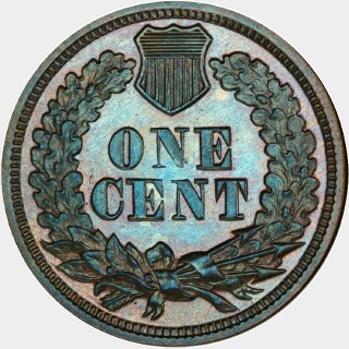 1871 Proof One Cent reverse