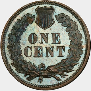 1874 Proof One Cent reverse