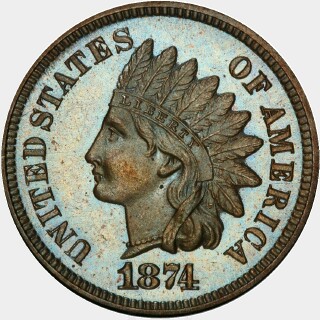 1874 Proof One Cent obverse