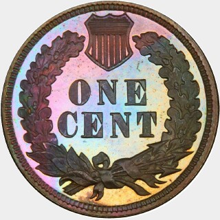 1884 Proof One Cent reverse