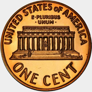 1970-S Proof One Cent reverse