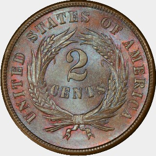 1865  Two Cent reverse
