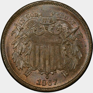 1867  Two Cent obverse