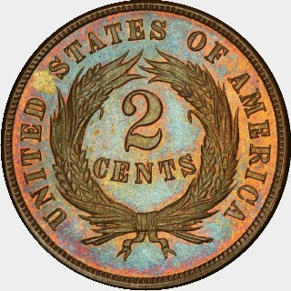 1868  Two Cent reverse