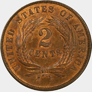 1869  Two Cent reverse