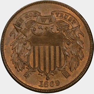 1869  Two Cent obverse