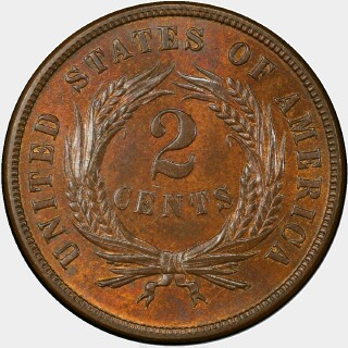 1871  Two Cent reverse