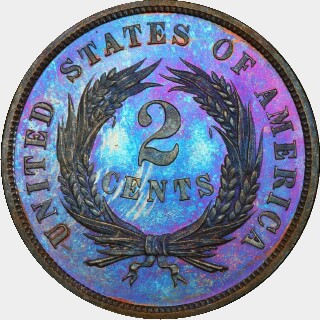 1865 Proof Two Cent reverse