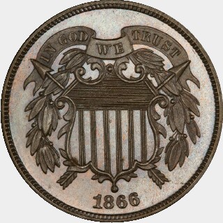 1866 Proof Two Cent obverse