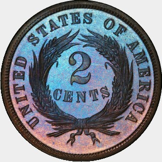 1868 Proof Two Cent reverse