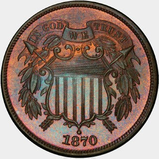 1870 Proof Two Cent obverse