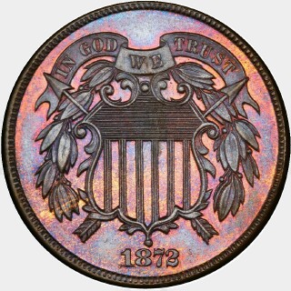 1872 Proof Two Cent obverse