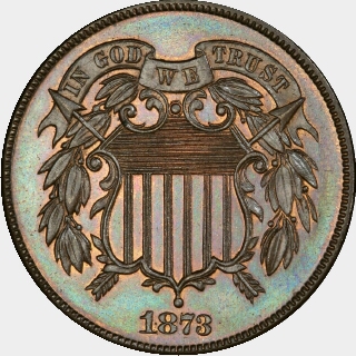 1873 Proof Two Cent obverse
