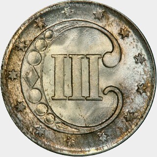 1852  Three Cent reverse