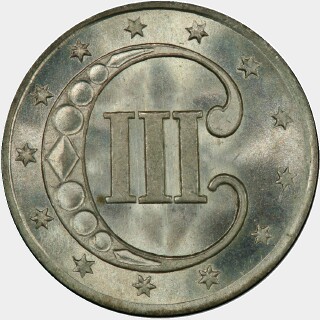 1853  Three Cent reverse
