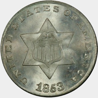 1853  Three Cent obverse