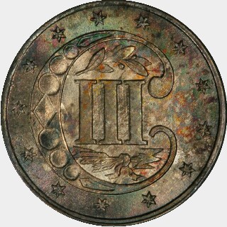 1854  Three Cent reverse