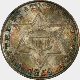 1854  Three Cent obverse
