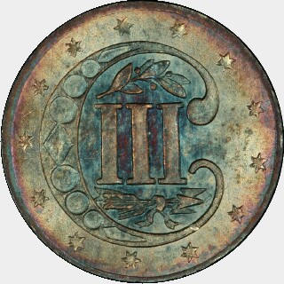 1857  Three Cent reverse