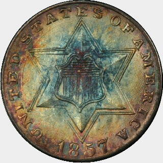 1857  Three Cent obverse