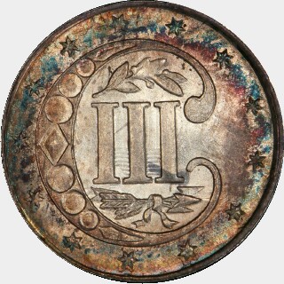 1858  Three Cent reverse