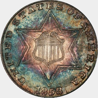 1858  Three Cent obverse