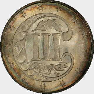 1859  Three Cent reverse