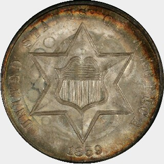 1859  Three Cent obverse