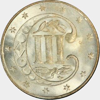 1860  Three Cent reverse