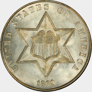 1860  Three Cent obverse