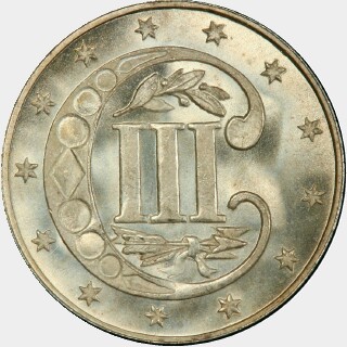 1863  Three Cent reverse