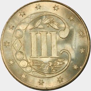 1864  Three Cent reverse