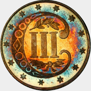 1866  Three Cent reverse