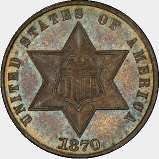 1870  Three Cent obverse