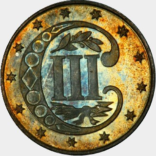 1871  Three Cent reverse
