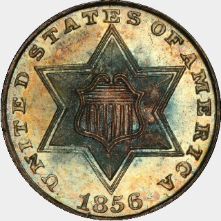 1856 Proof Three Cent obverse