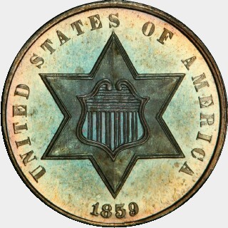 1859 Proof Three Cent obverse