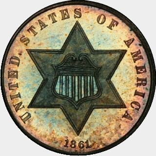 1861 Proof Three Cent obverse