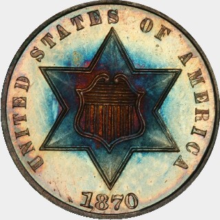1870 Proof Three Cent obverse