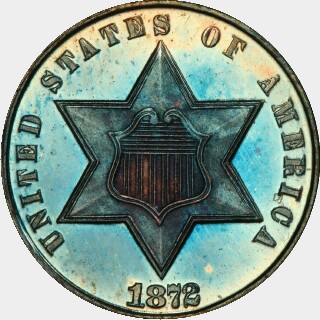 1872 Proof Three Cent obverse