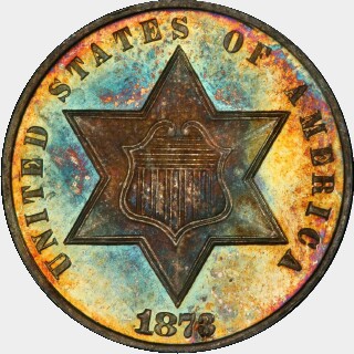 1873 Proof Three Cent obverse