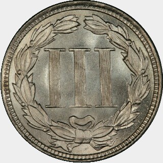 1865  Three Cent reverse