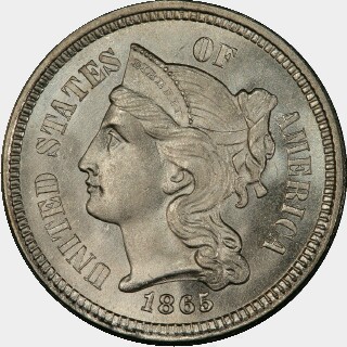 1865  Three Cent obverse