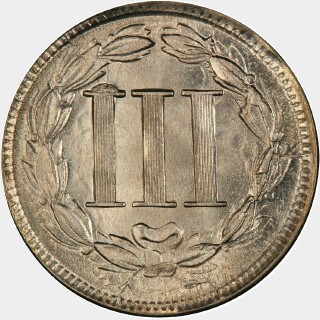 1866  Three Cent reverse