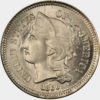 1866  Three Cent obverse